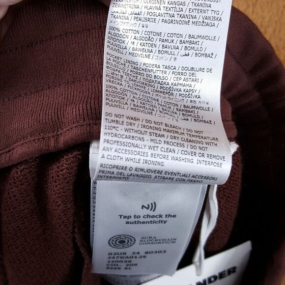 JIL SANDER Sweatpants Mens XL Burgundy Pull On Tapered Drawstring Jogger - Picture 8 of 12